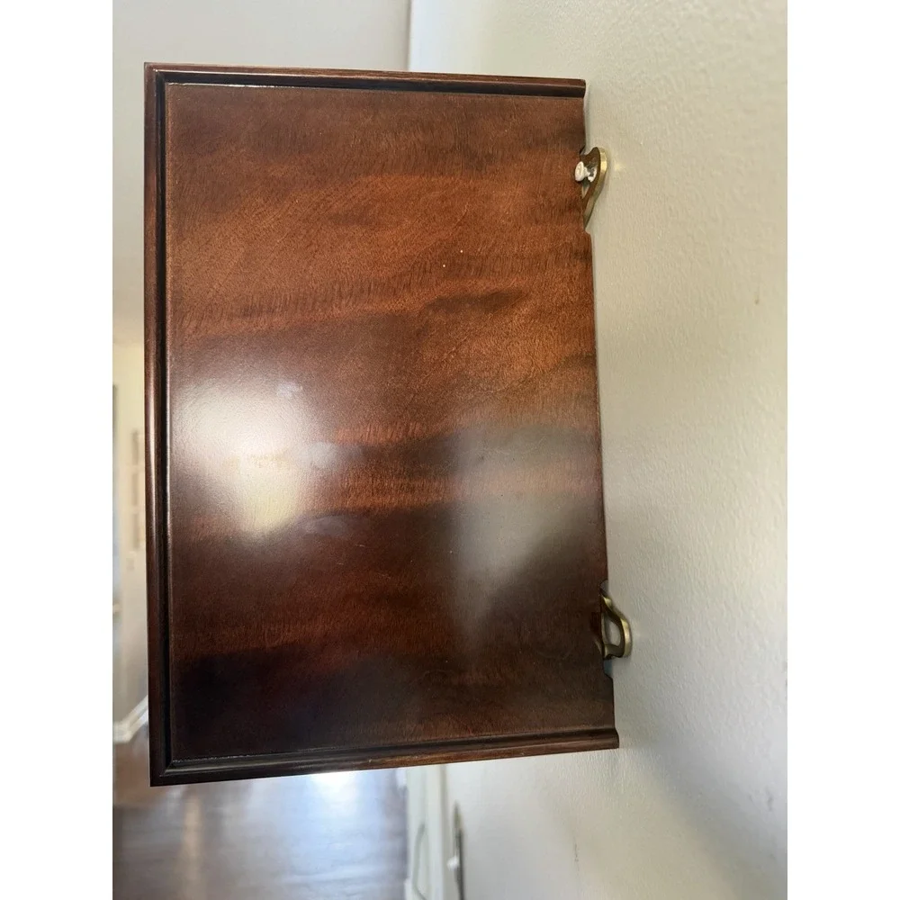 Bombay Company Mahogany Wall Mounted Display Shelf Brass Accents